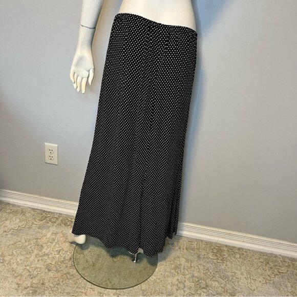 Maeve by Anthropologie Black White Maxi Skirt Dots Print Size M - Picture 6 of 8